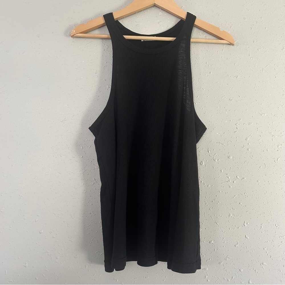 Intimately Free People Black Sleeveless Tank Top Oversized Ribbed Comfy Neutral